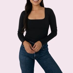 Black long sleeve top